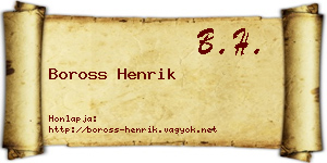 Boross Henrik névjegykártya